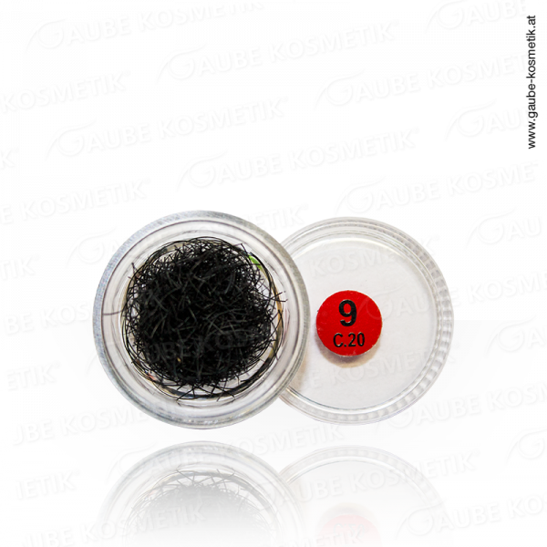 PERFECT LASHES - Seidenwimpern schwarz, C, 0.20, 9 mm